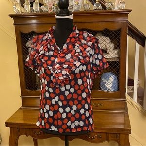❤️Lafayette 148 Silk Sheer Blouse.  Size 4.